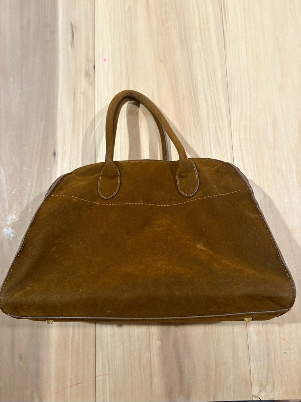 Brown Suede Tote Bag - Picture 3 of 5